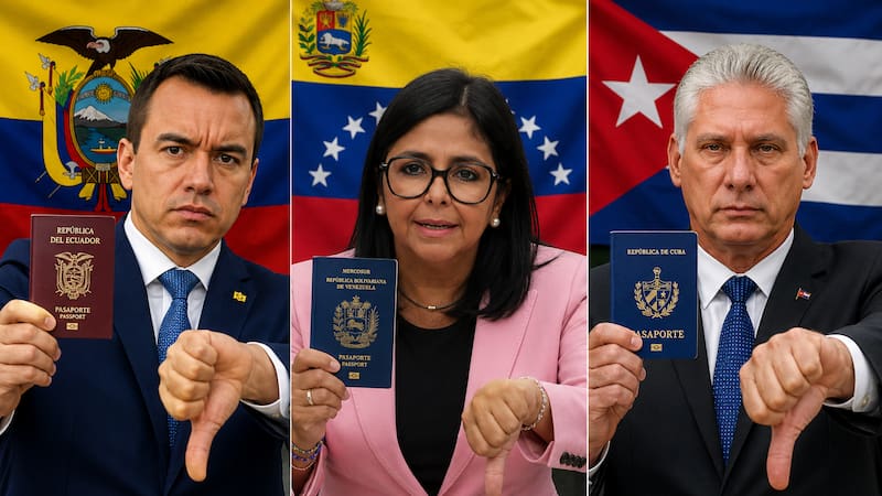Ecuador, Cuba y Venezuela prohíben el ingreso al país de ciudadanos que hayan postergado este trámite con su pasaporte.