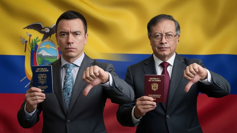 Oficial | Ecuador y Colombia bloquearán el ingreso por territorio a las personas que posterguen la renovación del pasaporte. (Representación creada con IA)