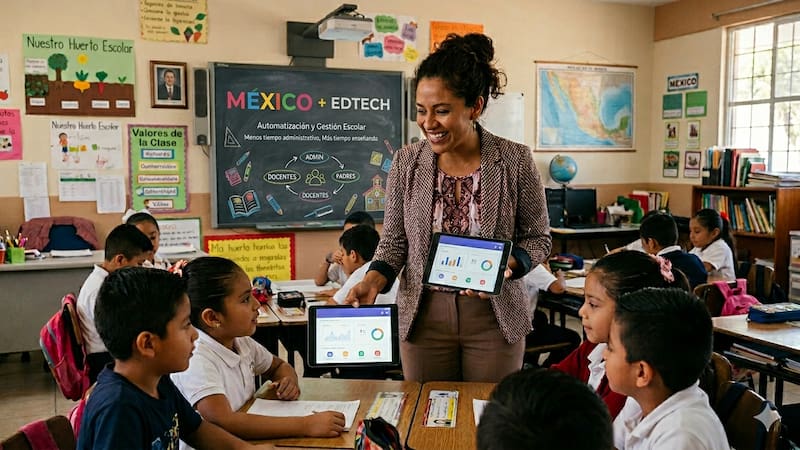 Edtech, imagen generada con IA de Gemini