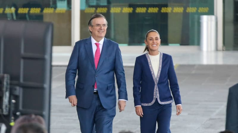 Claudia Sheinbaum, presidenta de México y Marcelo Ebrard, secretario de Economía.