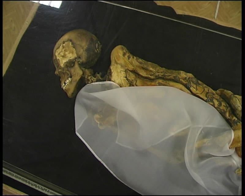 El cadáver de la Princesa de Ukok encontrado en Siberia.