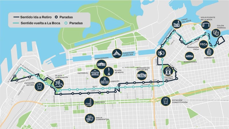 El colectivo eléctrico que recorre Buenos Aires amplió su recorrido.