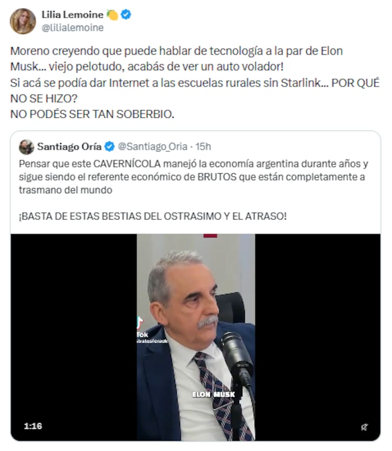 Lemoine apuntó con dureza contra Guillermo Moreno.