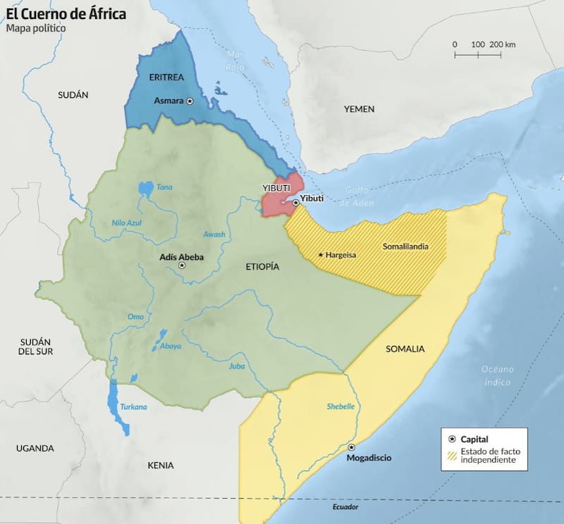 El estrecho de Bab el-Mandeb conecta el Mar Rojo con el Golfo de Adén y constituye uno de los corredores marítimos más transitados del planeta, clave para el comercio entre Europa, Asia y Medio Oriente.
