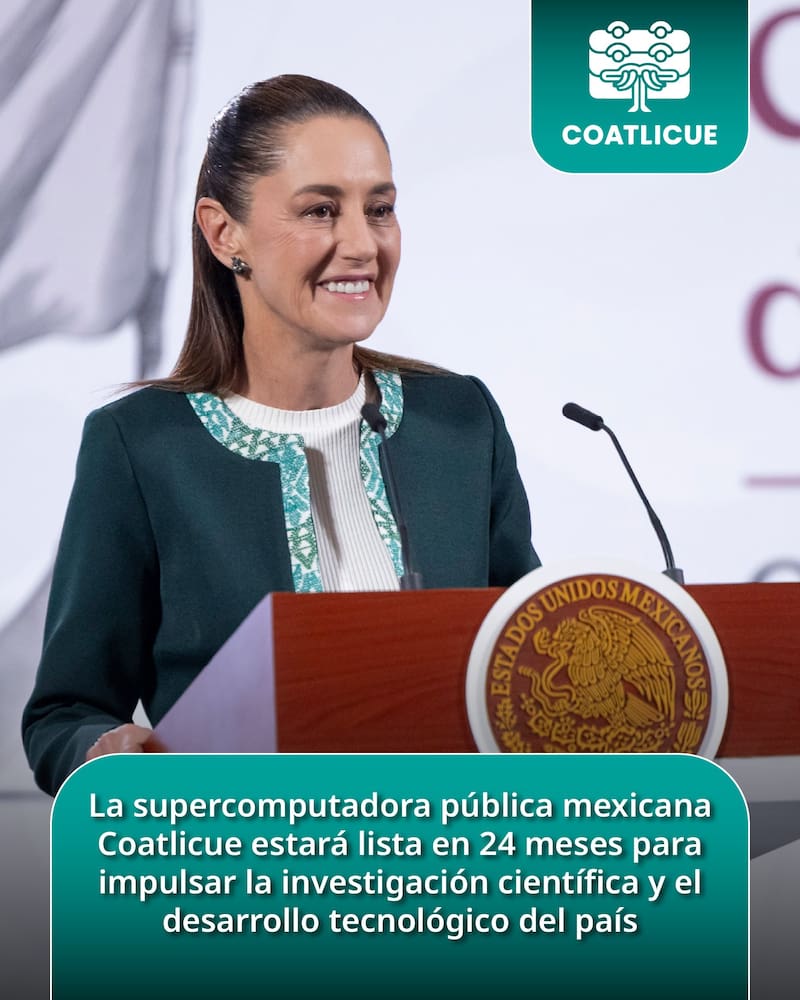 Va a permitir que México entre de lleno al uso de la Inteligencia Artificial y procesamiento de datos”, destacó la Jefa del Ejecutivo Federal , indicó el Gobierno federal.