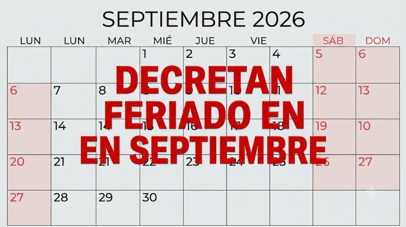 Decretan feriado el martes 8 de septiembre y se extiende el fin de semana largo a 4 días consecutivos para estos trabajadores