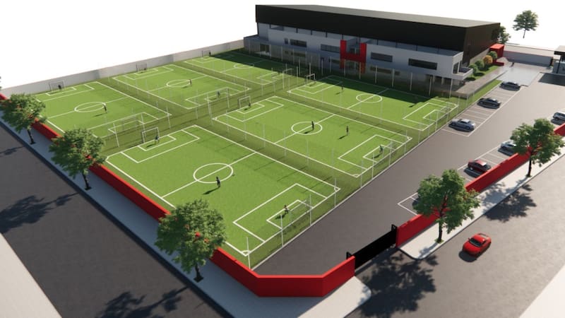 El impresionante predio que construye un equipo del fútbol argentino en CABA: seis canchas, microestadio y un colegio primario. Foto: Redes de Huracán