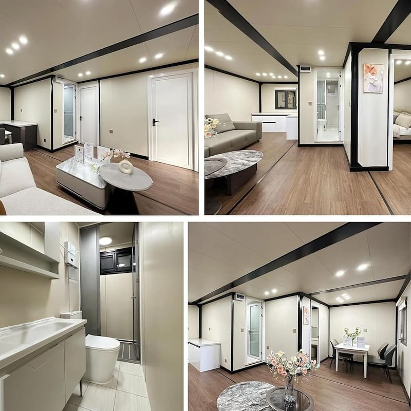 El interior de la casa plegable ofrecida en Amazon.