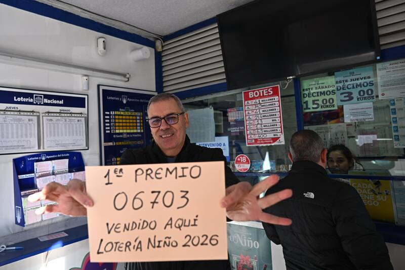 El primer premio del sorteo extraordinario de la lotería del Niño, celebrado este martes.