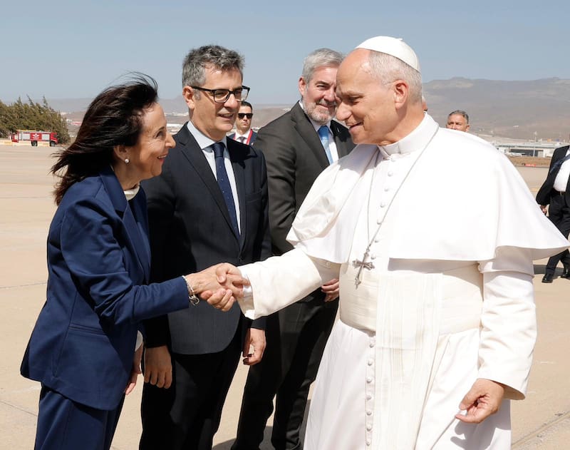 El papa León XIV durante su visita a Canarias.