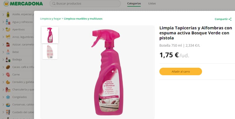 El producto mágico de Mercadona que deja los asientos de tu coche como nuevos: se consigue por menos de 2 euros.