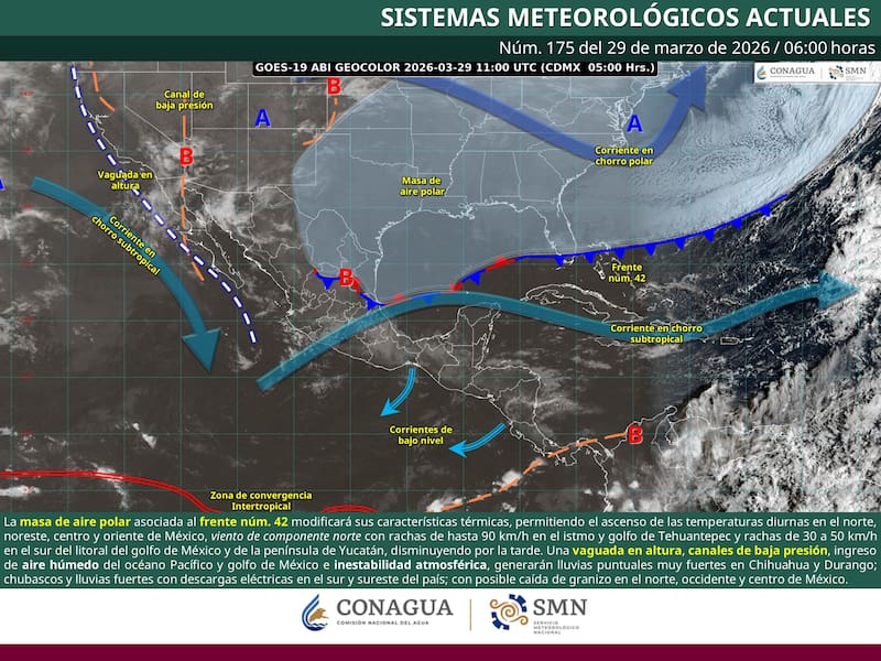 El pronóstico del tiempo para el domingo 29 de marzo en la República Mexicana. (Foto: Archivo)