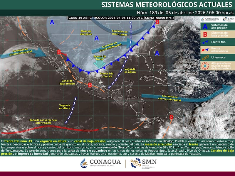 El pronóstico del tiempo para hoy 5 de abril en la República Mexicana. (Foto: Archivo)