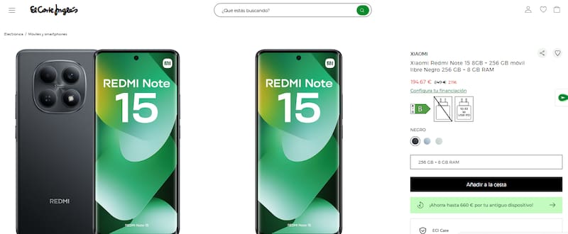 El smartphone Xiaomi Redmi es tendencia en El Corte Inglés: se consigue por menos de 200 euros.