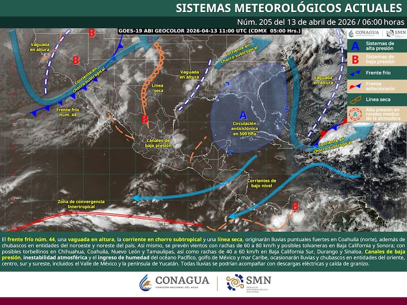 El SMN difundió el pronóstico del tiempo para el lunes 13 de abril. (Foto: Archivo)