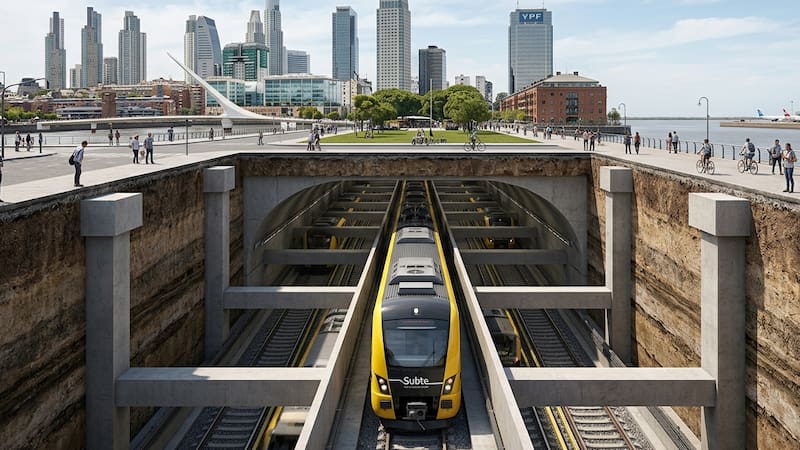 El subte podría llegar a Puerto Madero.