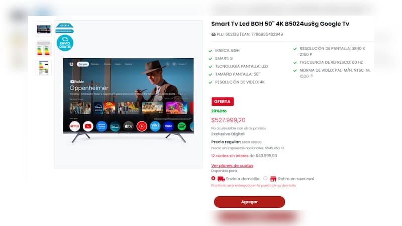 El supermercado más popular liquida Smarts TV de 50 pulgadas para el Mundial 2026: salen menos de $600.000 y se pueden pagar en cuotas
Fuente: Coto Digital