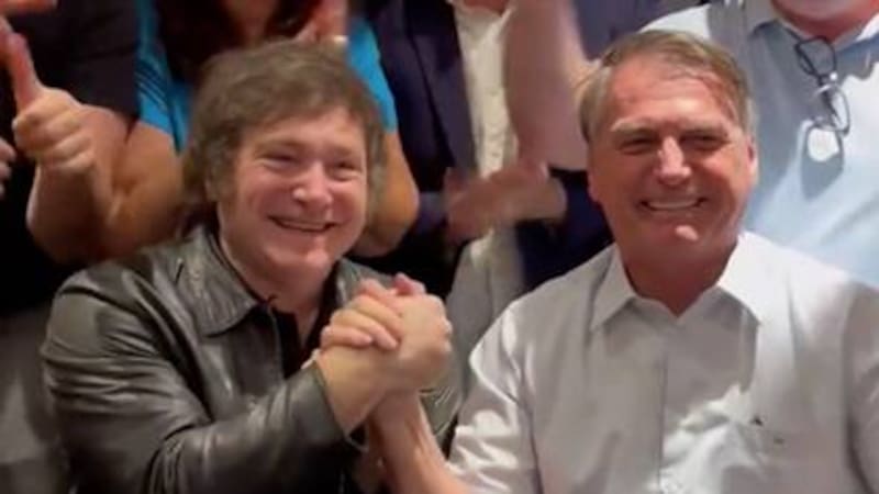 Javier Milei y Jair Bolsonaro. (Captura)