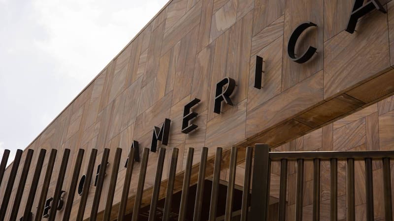 Mexico City, Mexico August 16 2025. Facilities of the new United States Embassy in the western part of Mexico City.