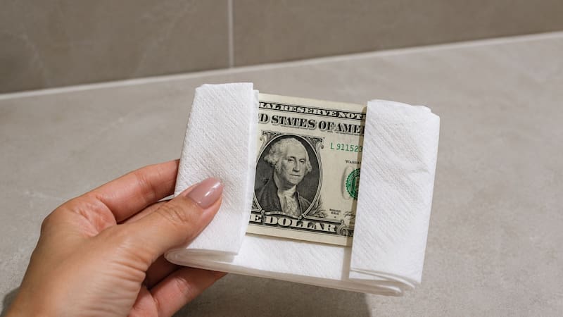 Envolver un billete de dólar en una servilleta blanca: para qué sirve y por qué lo recomiendan