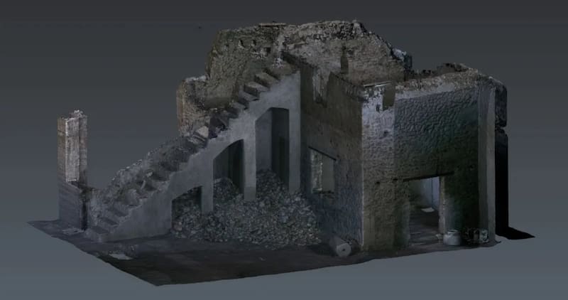 Los hallazgos permiten realizar reconstrucciones en 3D de los espacios de Pompeya (Fuente: Universidad Humboldt de Berlín).