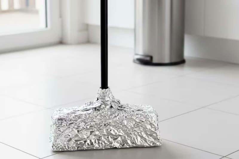En los últimos meses, un consejo doméstico empezó a multiplicarse en redes y grupos de limpieza: cubrir la escoba con papel aluminio para mejorar el barrido. Imagen: archivo.