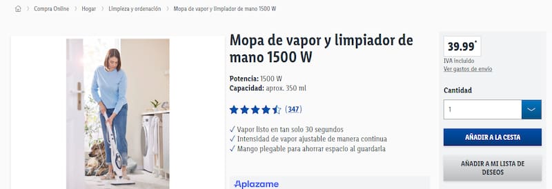 La escoba a vapor de Lidl 3 en 1 se adapta a cualquier superficie. (Fuente: Lidl).