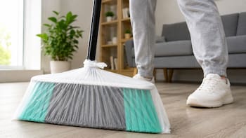 Putting a plastic bag on the broom before sweeping: why they recommend doing it at home and what it is for