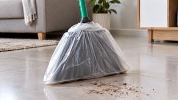 Poner una bolsa de supermercado en la escoba antes de barrer: por qué lo recomiendan y para qué sirve