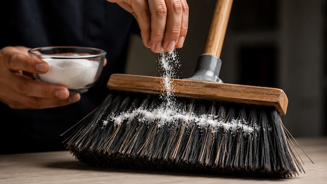 Poner sal en la escoba durante la noche: para qué sirve y por qué recomiendan hacerlo