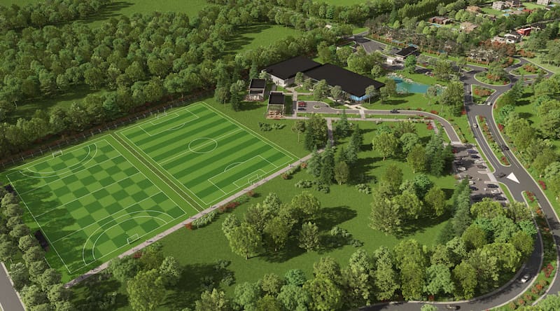 Imagen aérea de las nuevas instalaciones deportivas que tendrá Rumencó.