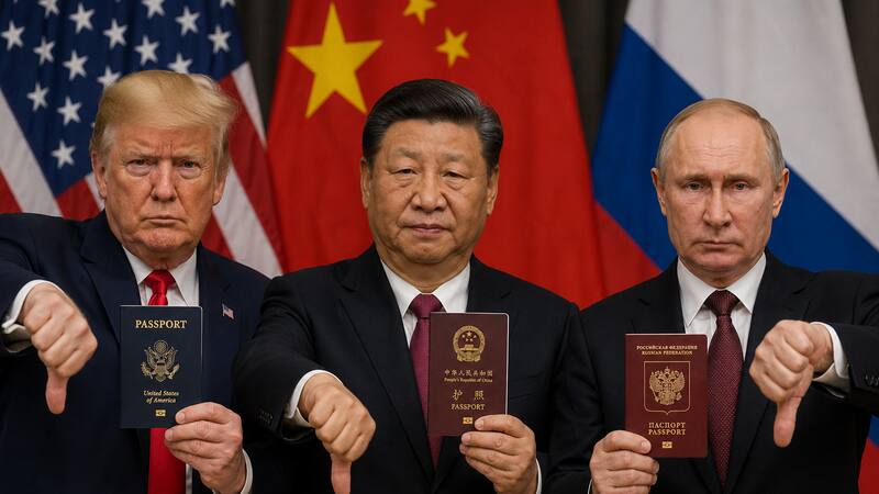 Oficial | Estados Unidos, China y Rusia prohibirán definitivamente la entrada y el ingreso a todas las personas que posterguen el trámite de renovación del pasaporte. (Representación creada con IA)