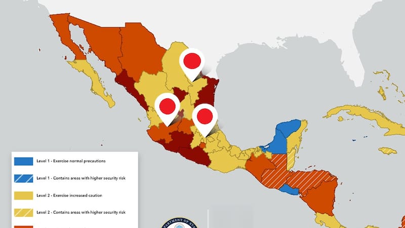 Estados Unidos emite alertas de viaje en 30 de los 32 estados de México por la delincuencia: Sinaloa, Guerrero y Michoacán figuran como los más inseguros.