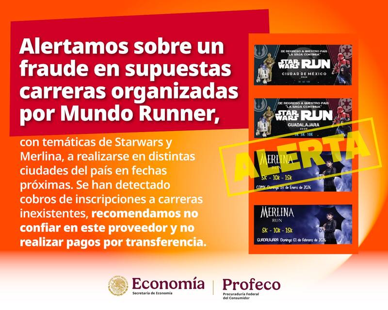 La estafa "runner" por la que la PROFECO emitió una alerta reciente. (Foto: Archivo)