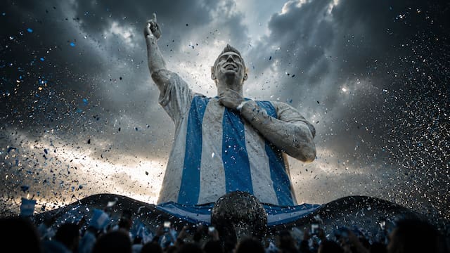 Construyen el Messi más grande del mundo: mide 26 metros, tardaron 2 años en hacerlo y es el orgullo del país