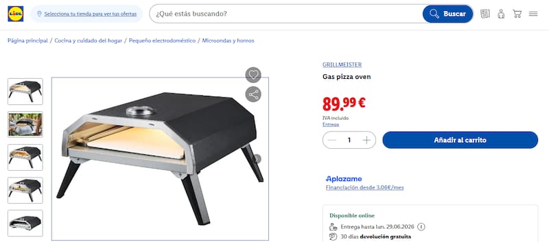 Este electrodoméstico de Lidl es ideal para preparar pizza a la piedra: alcanza los 400 °C en pocos minutos.