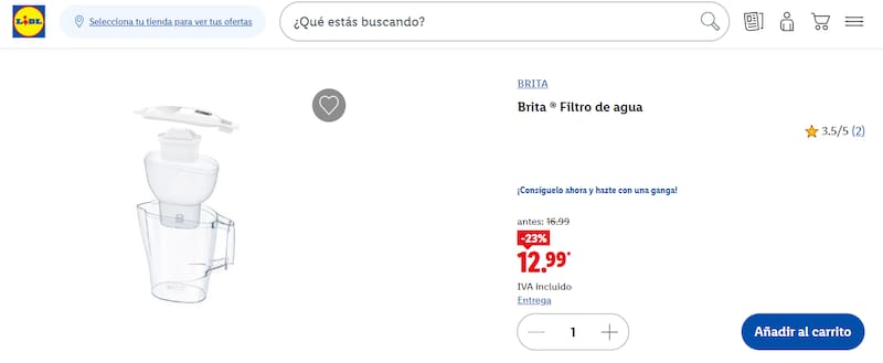 Este filtro de agua de Lidl reduce las sustancias como la cal y el cloro presentes en el grifo.