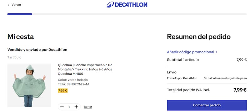 Este impermeable para niños es ideal para los días de lluvia: se consigue en Decathlon por menos de 8 euros.