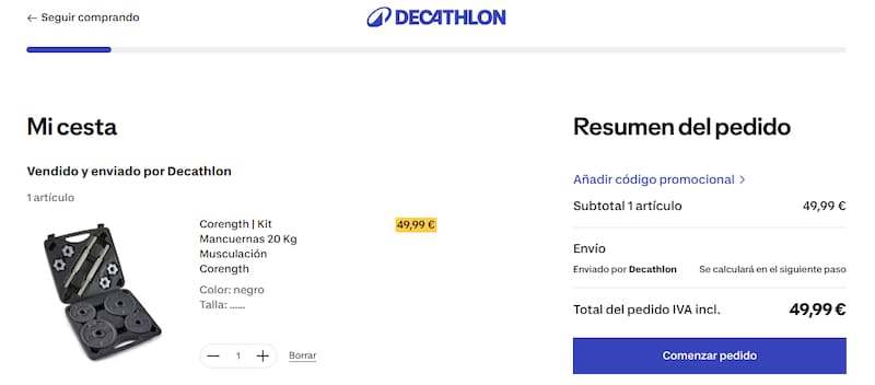 Este kit de mancuernas es tendencia en Decathlon: cuenta con barras, pesas y discos ideales para un entrenamiento completo.