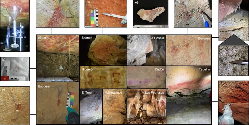 Manifestaciones de arte rupestre de las cuevas de España y Portugal analizadas para investigar la conservación de ADN humano antiguo.