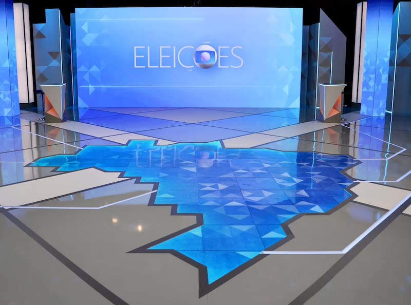 El estudio del último debate presidencial entre Lula y Flavio Bolsonaro, a cargo de la cadena Globo, en Río de Janeiro