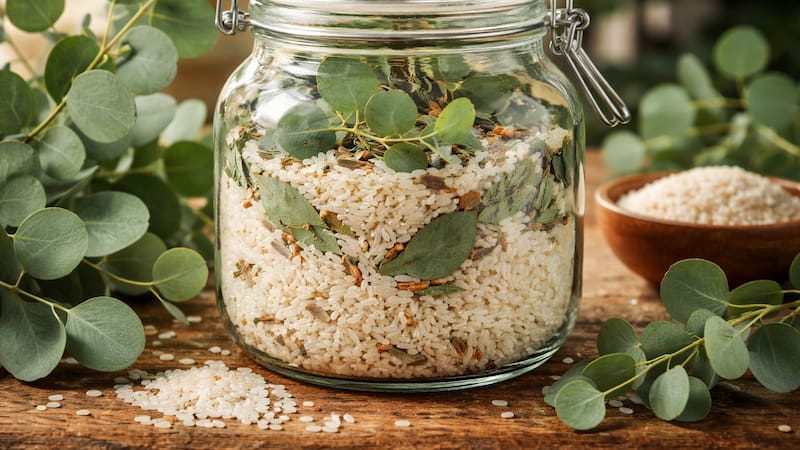 Es tendencia | Para qué sirve poner un frasco de arroz con eucalipto en el interior de la casa y por qué lo recomiendan. (Fuente: Imagen generada con Chat GPT)