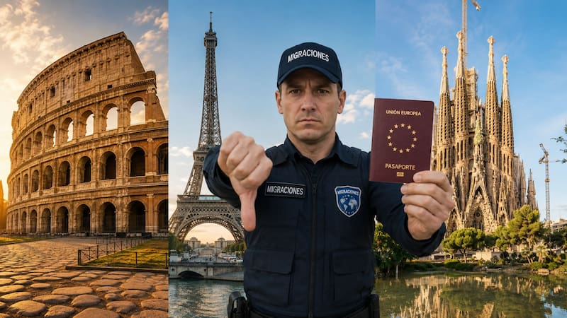 De acuerdo con la información oficial de la Unión Europea, los ciudadanos comunitarios pueden desplazarse dentro de los países de la UE y del espacio Schengen con un pasaporte válido o un documento nacional de identidad válido. (Imagen ilustrativa creada con IA)