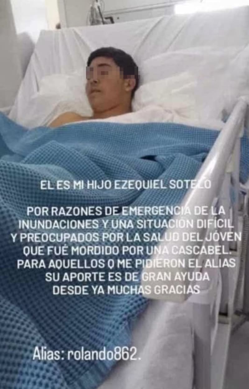 La familia de Ezequiel pide donaciones mientras se recupera.