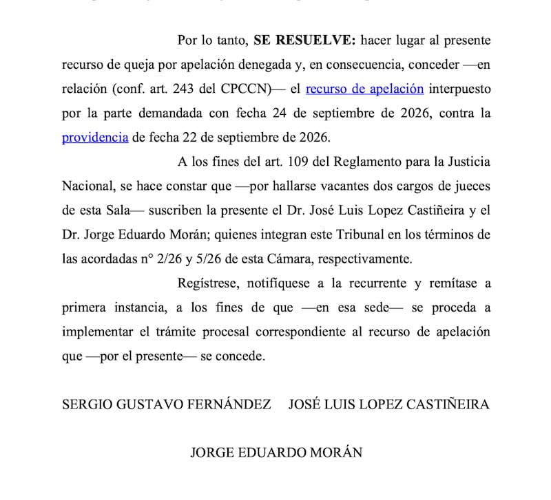Fallo Cámara Financiamiento Universitario - recurso de Queja Capital Humano