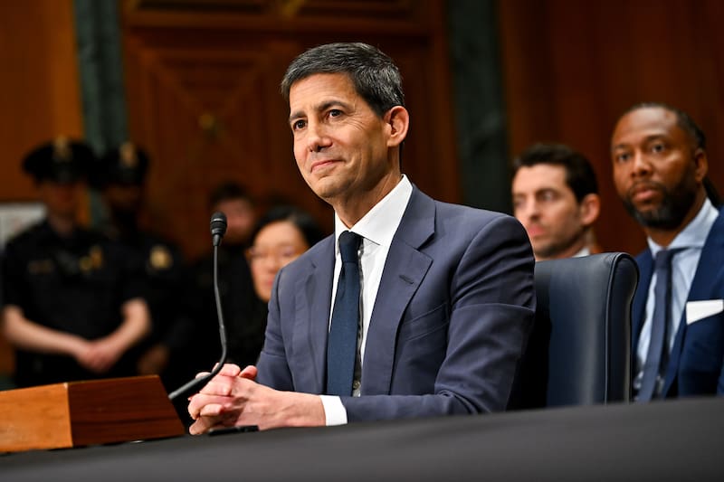 Kevin Warsh, chairman of the US Federal Reserve nominee for US President Donald Trump, during a Senate Banking, Housing, and Urban Affairs Committee confirmation hearing in Washington, DC, US, on Tuesday, April 21, 2026. Warshs testimony highlights the fine line he must walk during the hearing between President Donald Trumps demands for lower rates and reassuring investors that he will defend the Feds autonomy in rate-setting. Photographer: Graeme Sloan/Bloomberg