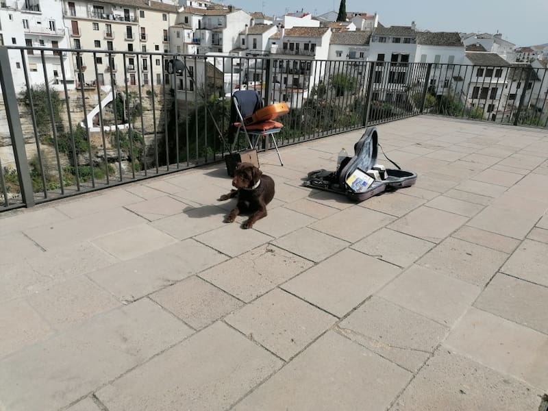 Federico, artista callejero trabajando en España.