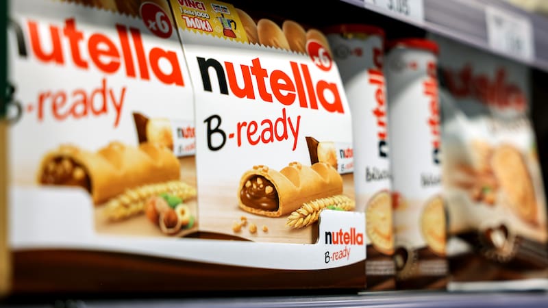 Nutella B-ready biscuits, manufactured by Ferrero International SA, in a supermarket in Rome, Italy, on Friday, July 11, 2025. Ferrero International SA agreed to acquire WK Kellogg Co. for an enterprise value of $3.1 billion, pushing the Italian family-owned candy business further into the lucrative US market. Photographer: Alessia Pierdomenico/Bloomberg