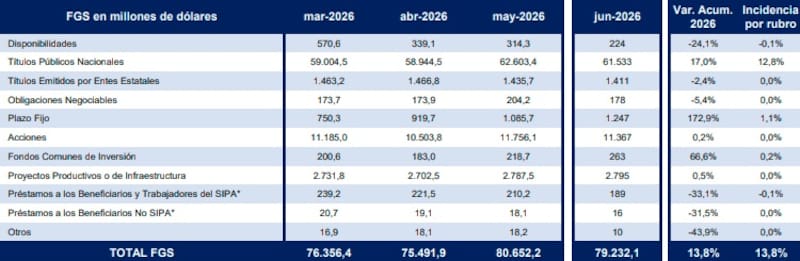 FGS en millones de dólares en junio de 2026