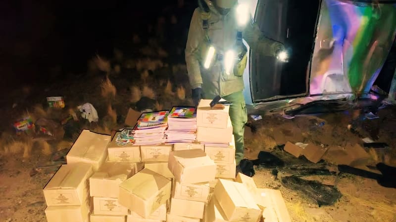 Un camión que contrabandeaba figuras volcó en la Cordillera.